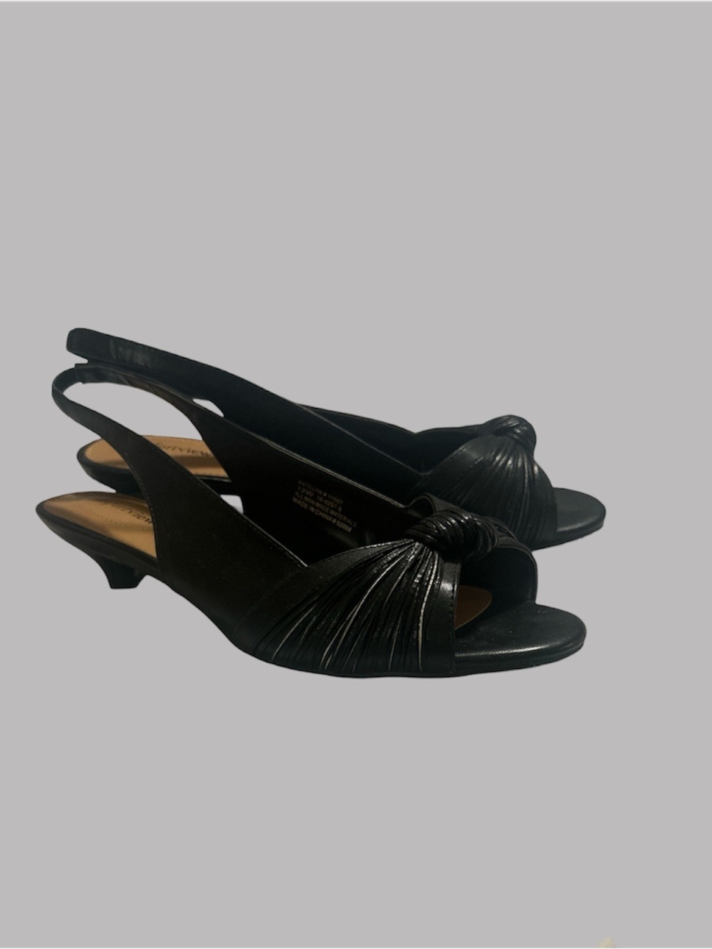 Comfort View “The Katelyn” Vegan Black Slingback Heels Sz12W